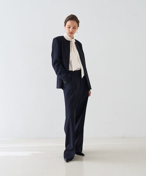 DESIGNWORKS / デザインワークス ノーカラージャケット | 【セットアップ対応】２WAYモヘアポプリンケープ付きジャケット【予約】 | 詳細23