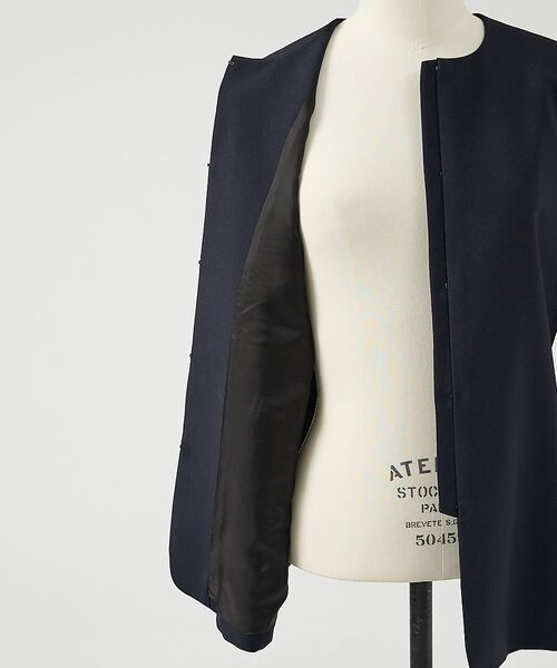 DESIGNWORKS / デザインワークス ノーカラージャケット | 【セットアップ対応】２WAYモヘアポプリンケープ付きジャケット【予約】 | 詳細26
