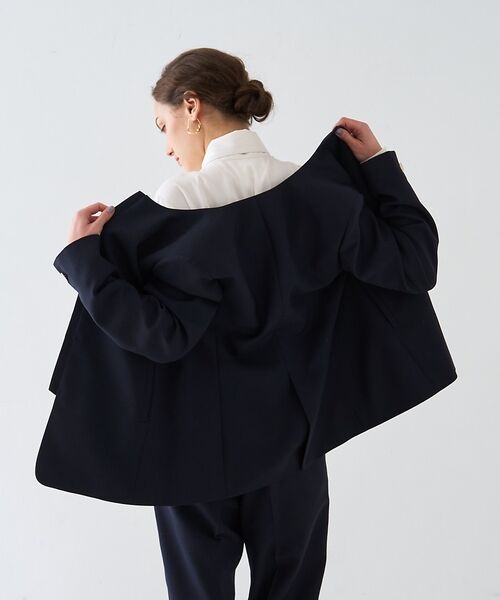 DESIGNWORKS / デザインワークス ノーカラージャケット | 【セットアップ対応】２WAYモヘアポプリンケープ付きジャケット【予約】 | 詳細8