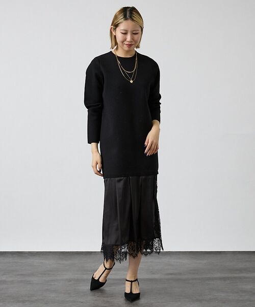 DESIGNWORKS / デザインワークス ワンピース | ヘムレースニットドッキングドレス | 詳細13