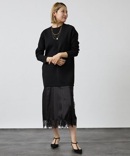 DESIGNWORKS / デザインワークス ワンピース | ヘムレースニットドッキングドレス | 詳細14