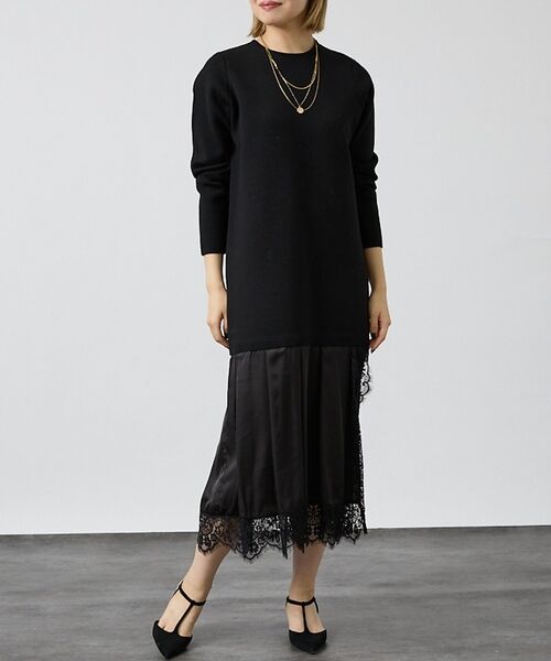 DESIGNWORKS / デザインワークス ワンピース | ヘムレースニットドッキングドレス | 詳細15