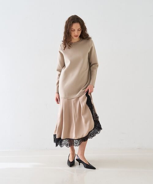 DESIGNWORKS / デザインワークス ワンピース | ヘムレースニットドッキングドレス | 詳細4