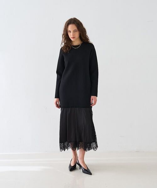 DESIGNWORKS / デザインワークス ワンピース | ヘムレースニットドッキングドレス | 詳細6