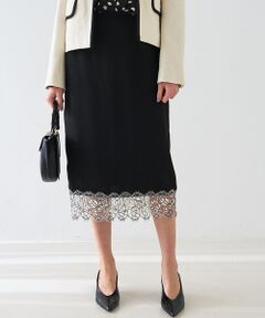 DESIGNWORKS / デザインワークス ミニ・ひざ丈スカート | ヘムレースストレートスカート【予約】
