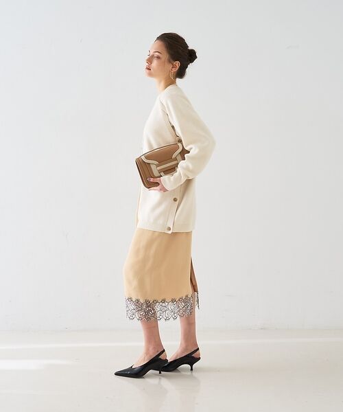 DESIGNWORKS / デザインワークス ミニ・ひざ丈スカート | ヘムレースストレートスカート【予約】 | 詳細12