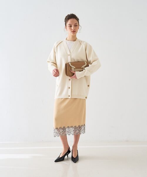 DESIGNWORKS / デザインワークス ミニ・ひざ丈スカート | ヘムレースストレートスカート【予約】 | 詳細15