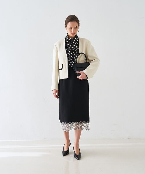 DESIGNWORKS / デザインワークス ミニ・ひざ丈スカート | ヘムレースストレートスカート【予約】 | 詳細27