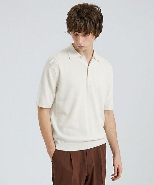 DESIGNWORKS / デザインワークス ポロシャツ | 【カシミヤタッチ】 ニットポロシャツ【予約】（アイボリー）