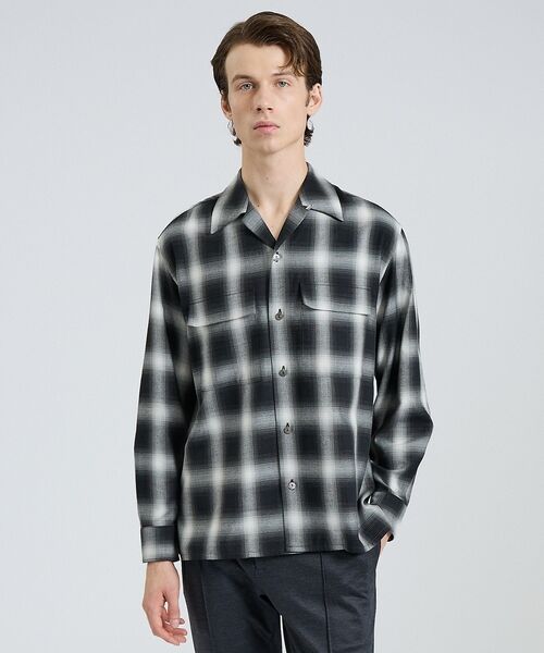 DESIGNWORKS / デザインワークス シャツ・ブラウス | オンブレーチェック オープンカラーシャツ【予約】 | 詳細1