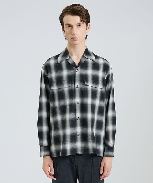 DESIGNWORKS / デザインワークス シャツ・ブラウス | オンブレーチェック オープンカラーシャツ【予約】 | 詳細2