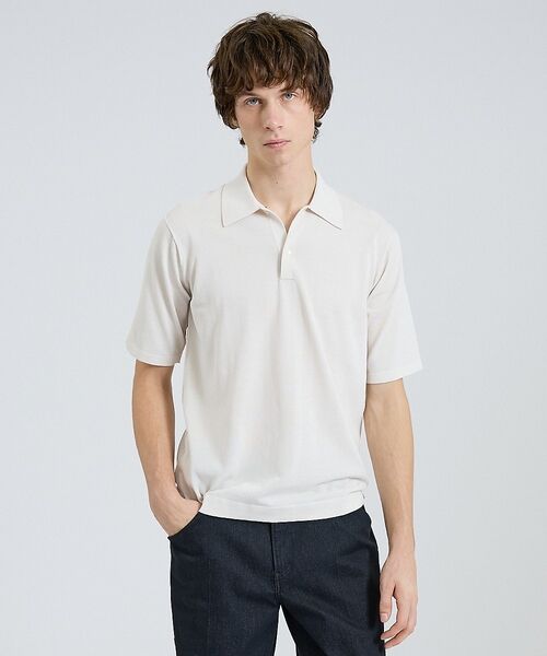 DESIGNWORKS / デザインワークス ポロシャツ | リミットツイストニットポロ / 半袖ニットポロ【予約】（グレージュ）