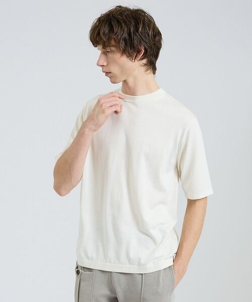 DESIGNWORKS / デザインワークス Tシャツ | リーフ柄ニットTシャツ / 半袖ニットT【予約】 | 詳細2