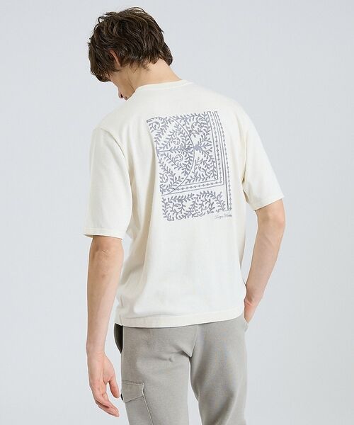 DESIGNWORKS / デザインワークス Tシャツ | リーフ柄ニットTシャツ / 半袖ニットT【予約】（オフホワイト）