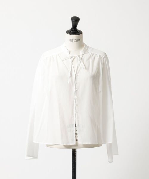 DESIGNWORKS / デザインワークス シャツ・ブラウス | シアーギャザーブラウス（ホワイト）