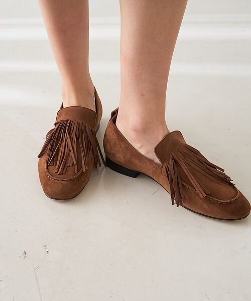 DESIGNWORKS / デザインワークス シューズ | 【JVAM/ジェイヴィエーエム 】 PIMM　スエードフリンジシューズ【予約】（キャメル）