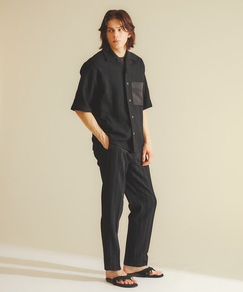 DESIGNWORKS / デザインワークス シャツ・ブラウス | 【セットアップ対応】ウールアムンゼン ハーフスリーブ半袖シャツ / オープンカラ | 詳細16