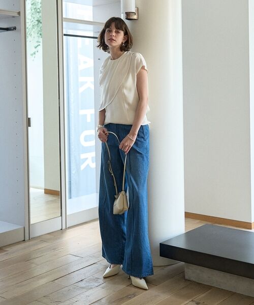 DESIGNWORKS / デザインワークス シャツ・ブラウス | 【セットアップ対応】サテンアシンメトリーケープブラウス | 詳細10