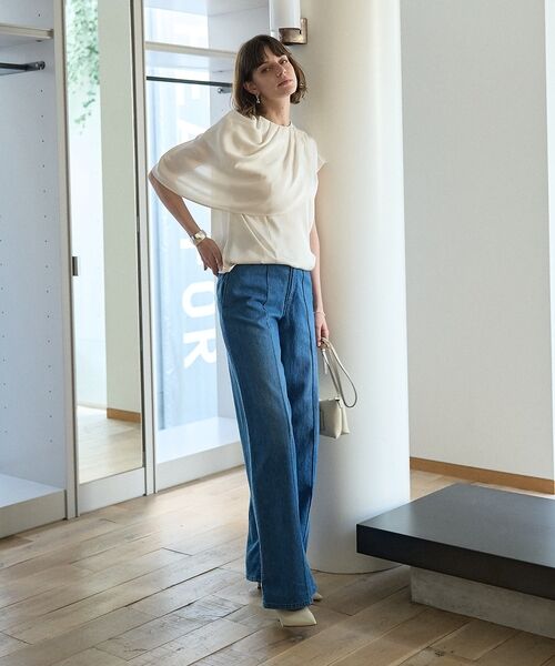 DESIGNWORKS / デザインワークス シャツ・ブラウス | 【セットアップ対応】サテンアシンメトリーケープブラウス | 詳細12