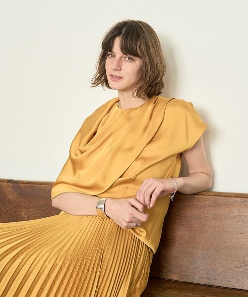 DESIGNWORKS / デザインワークス シャツ・ブラウス | 【セットアップ対応】サテンアシンメトリーケープブラウス | 詳細26