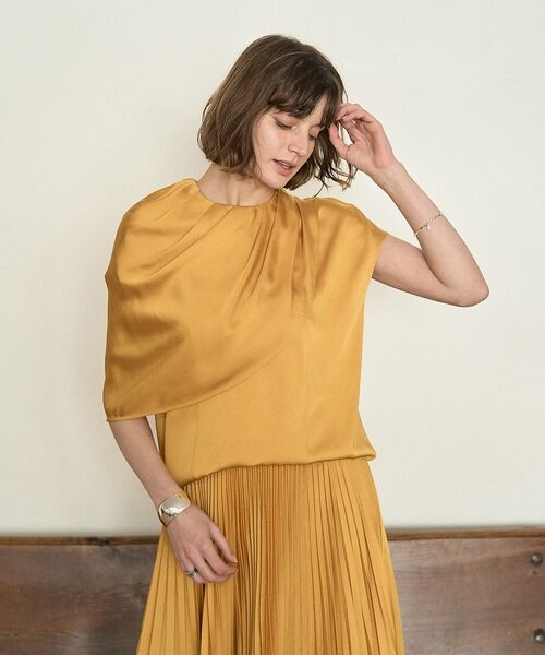 DESIGNWORKS / デザインワークス シャツ・ブラウス | 【セットアップ対応】サテンアシンメトリーケープブラウス | 詳細27