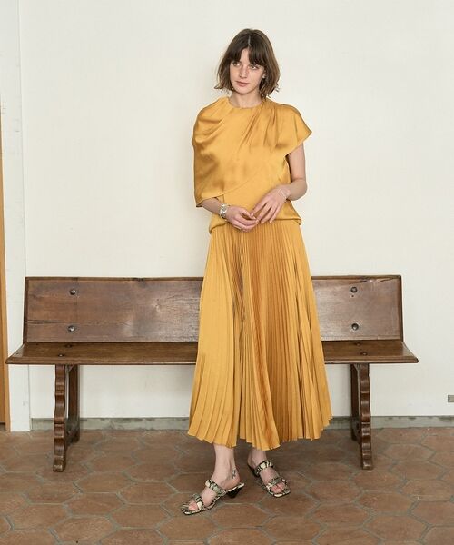 DESIGNWORKS / デザインワークス シャツ・ブラウス | 【セットアップ対応】サテンアシンメトリーケープブラウス | 詳細30