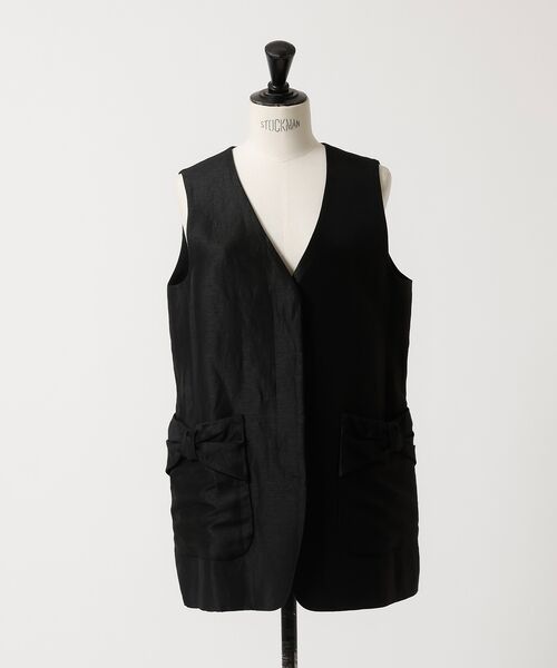 DESIGNWORKS / デザインワークス ベスト | リネン混リボンディティールジレ | 詳細10