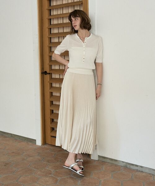 DESIGNWORKS / デザインワークス ミニ・ひざ丈スカート | 【セットアップ対応】サテンプリーツスカート【予約】 | 詳細10