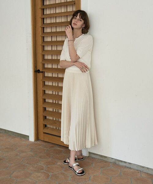 DESIGNWORKS / デザインワークス ミニ・ひざ丈スカート | 【セットアップ対応】サテンプリーツスカート【予約】 | 詳細12