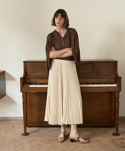 DESIGNWORKS / デザインワークス ミニ・ひざ丈スカート | 【セットアップ対応】サテンプリーツスカート【予約】 | 詳細14