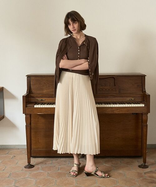 DESIGNWORKS / デザインワークス ミニ・ひざ丈スカート | 【セットアップ対応】サテンプリーツスカート【予約】 | 詳細15