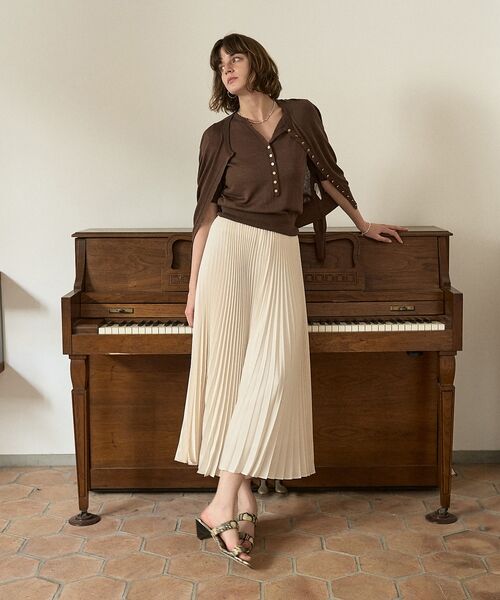 DESIGNWORKS / デザインワークス ミニ・ひざ丈スカート | 【セットアップ対応】サテンプリーツスカート【予約】 | 詳細16