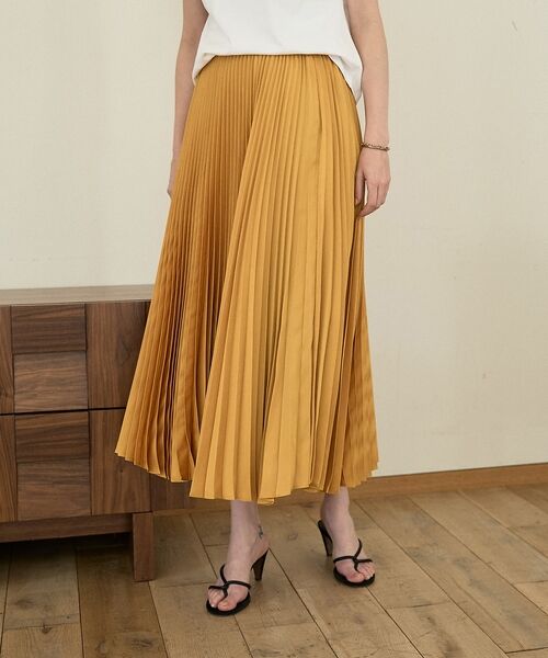 DESIGNWORKS / デザインワークス ミニ・ひざ丈スカート | 【セットアップ対応】サテンプリーツスカート【予約】 | 詳細2