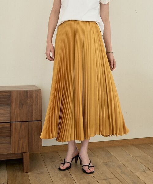 DESIGNWORKS / デザインワークス ミニ・ひざ丈スカート | 【セットアップ対応】サテンプリーツスカート【予約】 | 詳細3