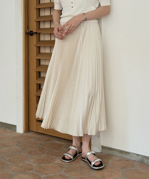 DESIGNWORKS / デザインワークス ミニ・ひざ丈スカート | 【セットアップ対応】サテンプリーツスカート【予約】 | 詳細7