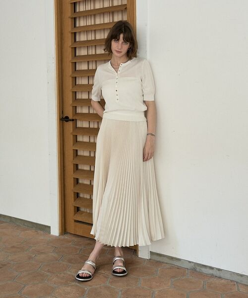 DESIGNWORKS / デザインワークス ミニ・ひざ丈スカート | 【セットアップ対応】サテンプリーツスカート【予約】 | 詳細9