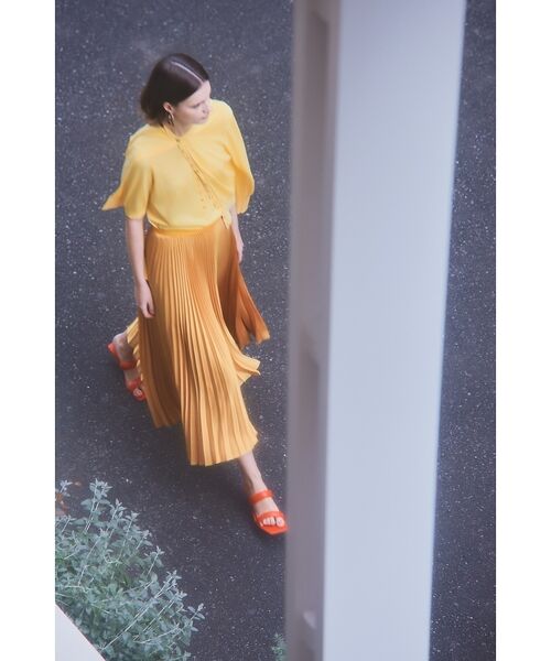 DESIGNWORKS / デザインワークス ミニ・ひざ丈スカート | サテンプリーツスカート【予約】 | 詳細1