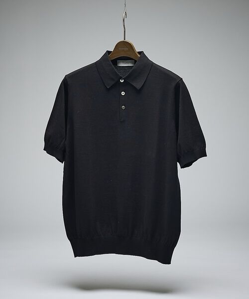 DESIGNWORKS / デザインワークス ポロシャツ | 【Tutto / トゥット】スタンドカラー半袖ポロシャツ / collar st（ブラック）