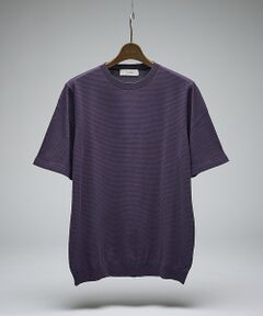 DESIGNWORKS / デザインワークス ポロシャツ | 【Tutto / トゥット】マイクロボーダー半袖ニット