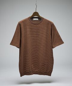 DESIGNWORKS / デザインワークス ポロシャツ | 【Tutto / トゥット】マイクロボーダー半袖ニット