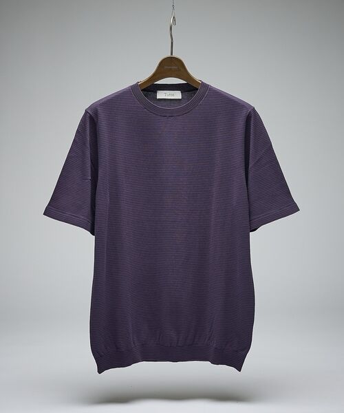 DESIGNWORKS / デザインワークス ポロシャツ | 【Tutto / トゥット】マイクロボーダー半袖ニット | 詳細3