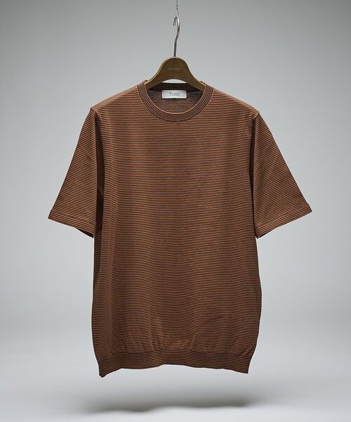 DESIGNWORKS / デザインワークス ポロシャツ | 【Tutto / トゥット】マイクロボーダー半袖ニット | 詳細5