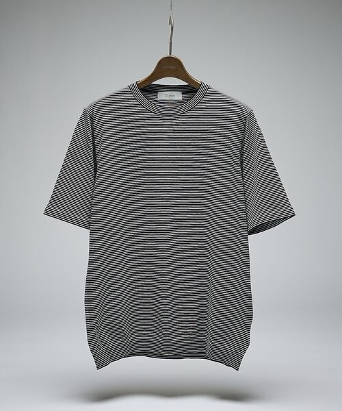 DESIGNWORKS / デザインワークス ポロシャツ | 【Tutto / トゥット】マイクロボーダー半袖ニット | 詳細7