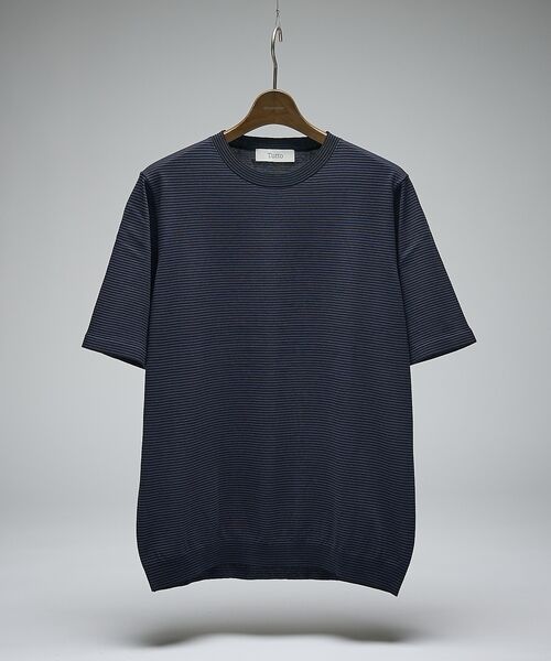 DESIGNWORKS / デザインワークス ポロシャツ | 【Tutto / トゥット】マイクロボーダー半袖ニット | 詳細9