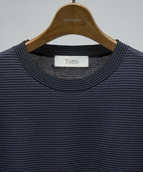 DESIGNWORKS / デザインワークス ポロシャツ | 【Tutto / トゥット】マイクロボーダー半袖ニット | 詳細11
