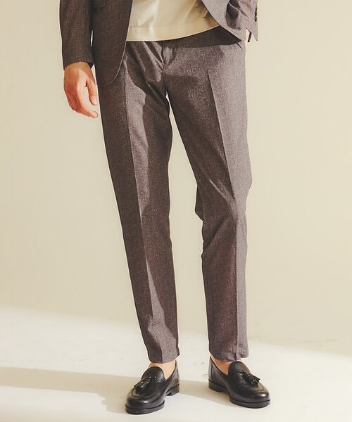 DESIGNWORKS / デザインワークス スラックス・ドレスパンツ | 【セットアップ対応】ナイロントリコット ダブルプリント パンツ / ストレッチ(グレー)