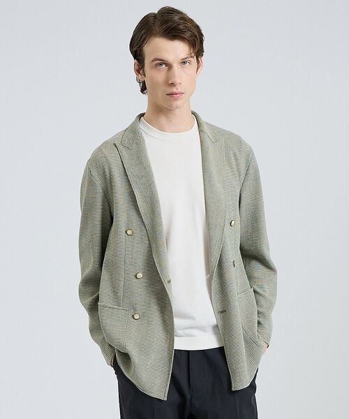 DESIGNWORKS / デザインワークス テーラードジャケット | カラミミックスイージーダブルジャケット【予約】（グリーン）