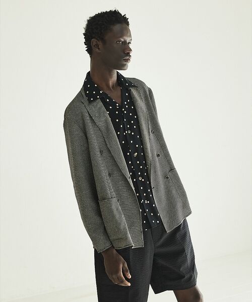 DESIGNWORKS / デザインワークス テーラードジャケット | カラミミックスイージーダブルジャケット【予約】（ブラック）