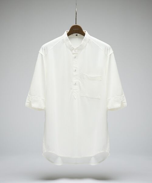 DESIGNWORKS / デザインワークス Tシャツ | シルクブレンド スタンドカラーヘンリーシャツ / Tシャツ / 5分袖 | 詳細1