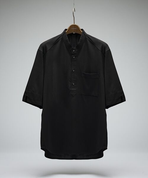 DESIGNWORKS / デザインワークス Tシャツ | シルクブレンド スタンドカラーヘンリーシャツ / Tシャツ / 5分袖 | 詳細9